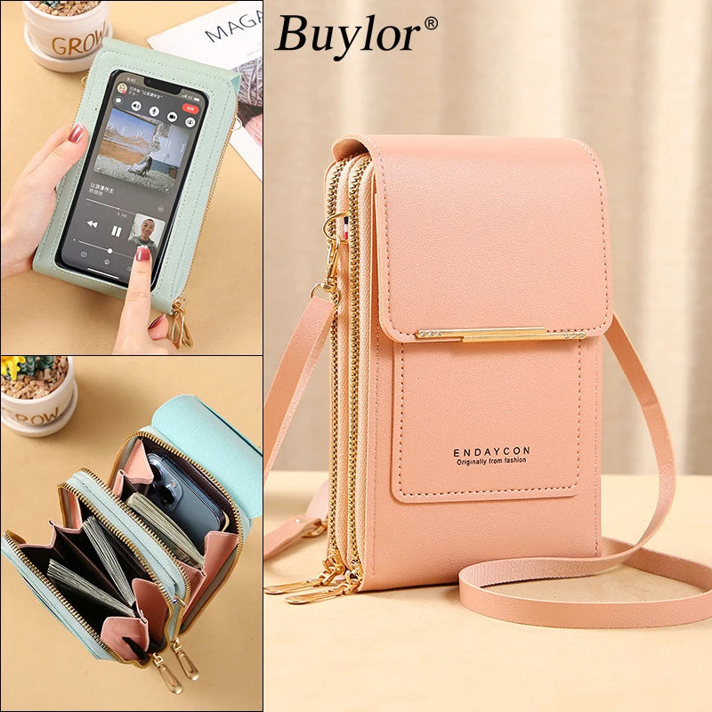 Bolsa Moda Feminina Porta Celular Crossbody Touch Screen